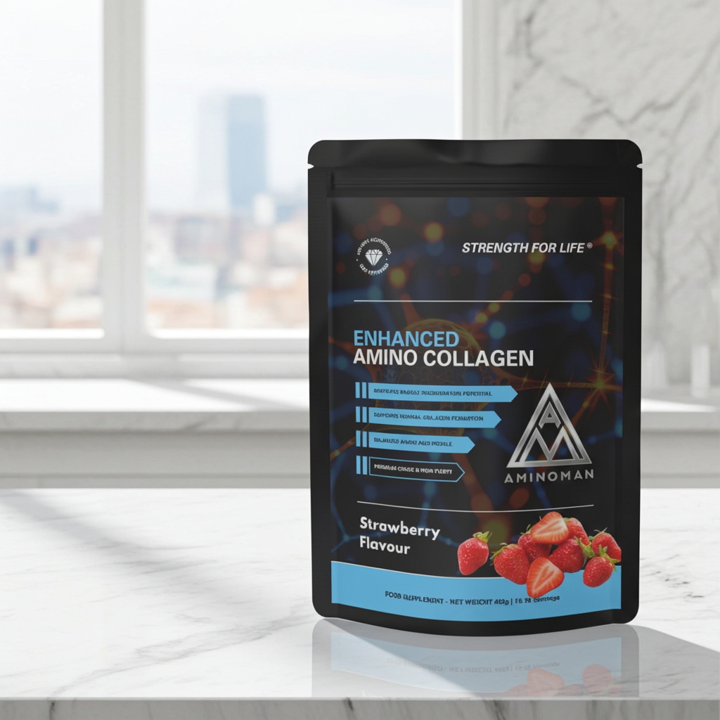 Collagen is the glue which holds the body together. Amino Man’s Enhanced Amino Collagen complex contains 7 grams of pure collagen with amino acids for recovery.