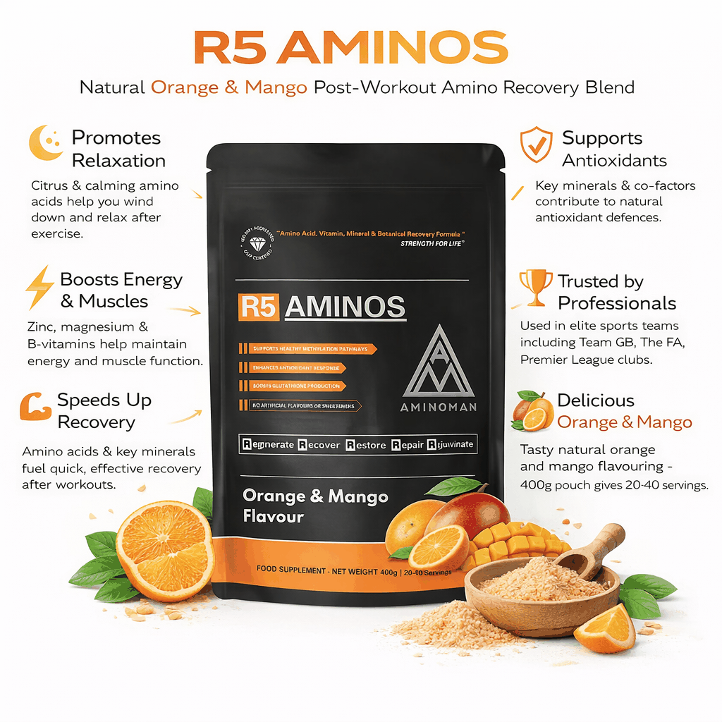 R5 Aminos - Natural Post-Workout Amino Recovery | Orange & Mango Multi ...