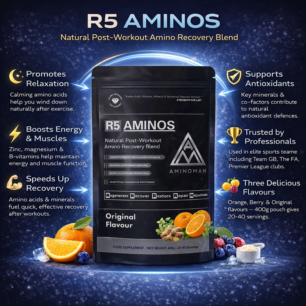 R5 Aminos | Natural Post-Workout Amino Recovery Blend – Amino Man R5 Aminos | Natural Post-Workout Amino Recovery Blend – Amino Man