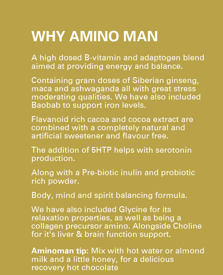 Amber Aminos Adaptogen Hot Chocolate Amino Man